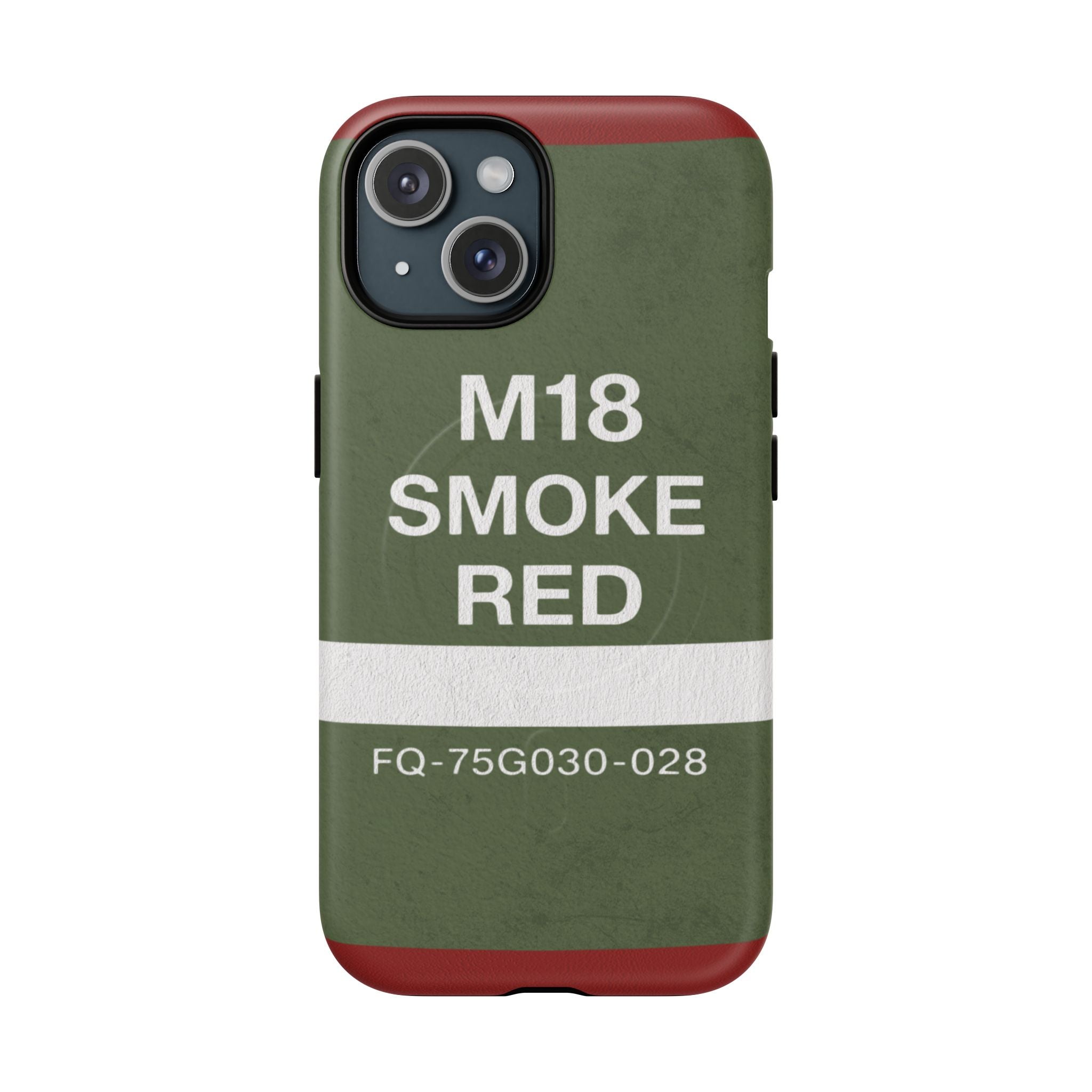 MagSafe® Compatible M18 Smoke Red Tough Phone Case — Military Green Protective Cover