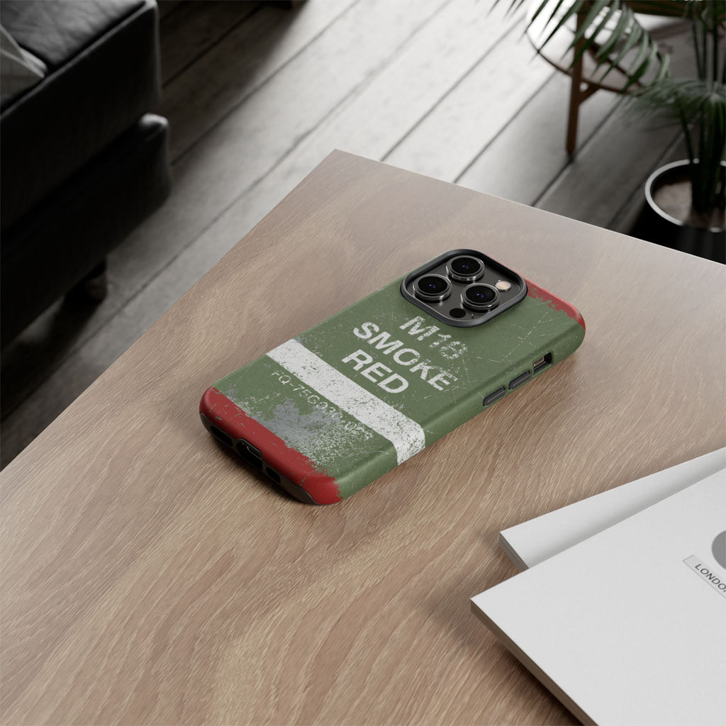 M18 Smoke Red (Distressed) Phone Case | Military-Inspired Dual Layer Protective Cover