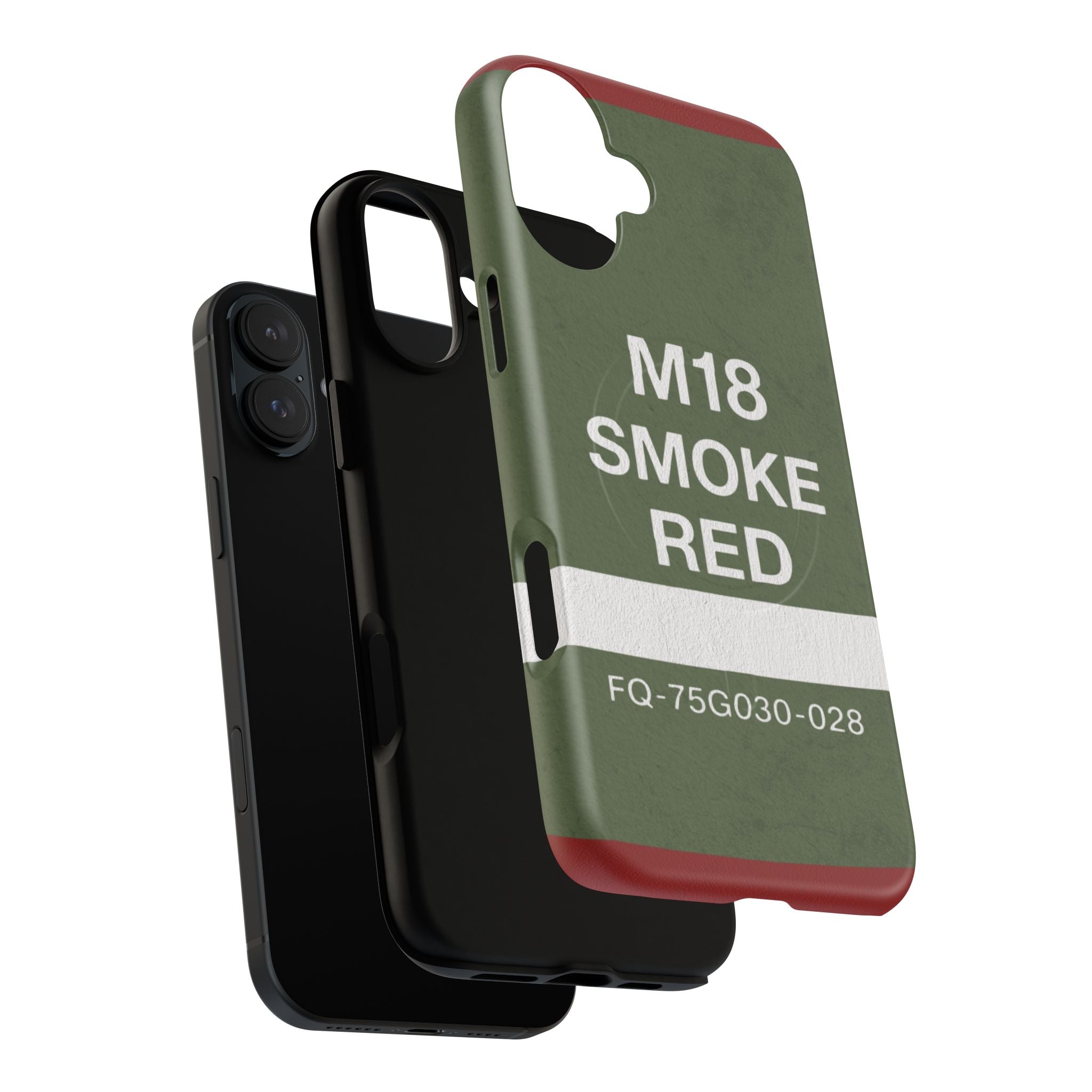 MagSafe® Compatible M18 Smoke Red Tough Phone Case — Military Green Protective Cover