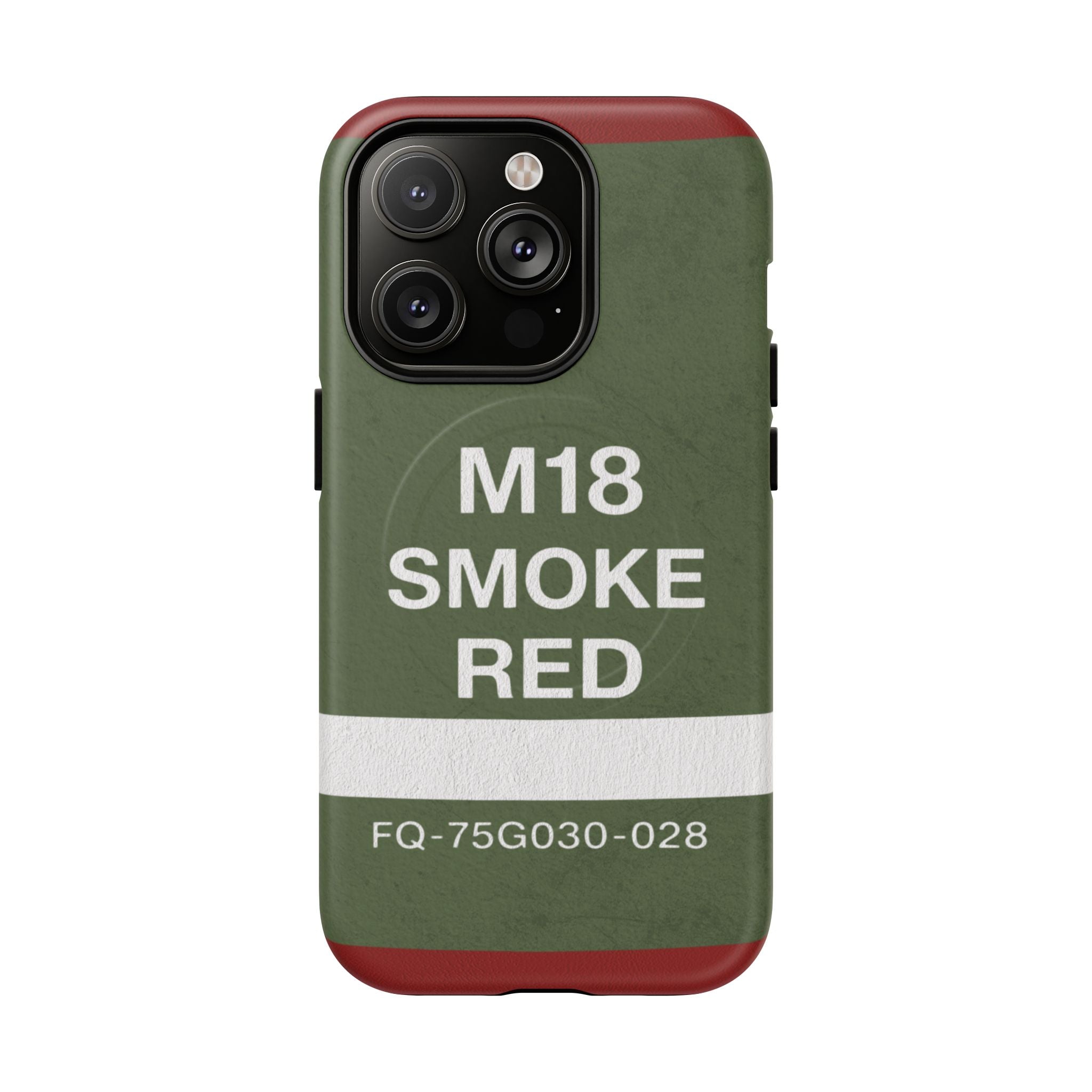 MagSafe® Compatible M18 Smoke Red Tough Phone Case — Military Green Protective Cover
