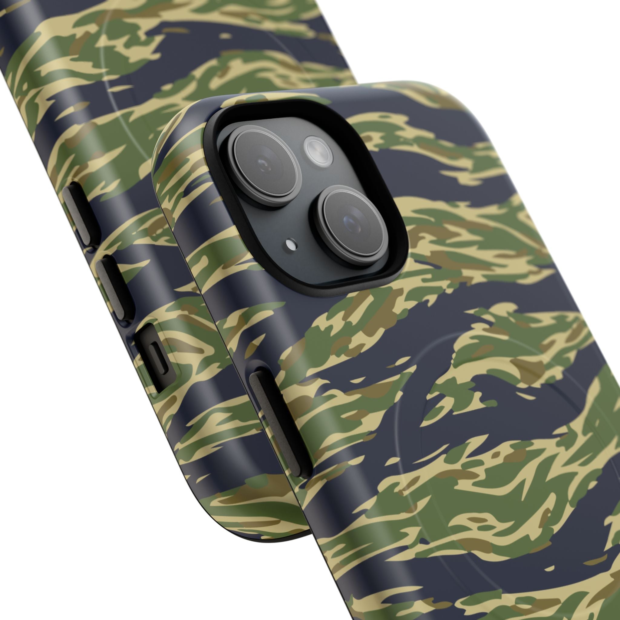 MagSafe® Compatible Tiger Stripe Camouflage iPhone Case – Matte Protective Military Camo Cover