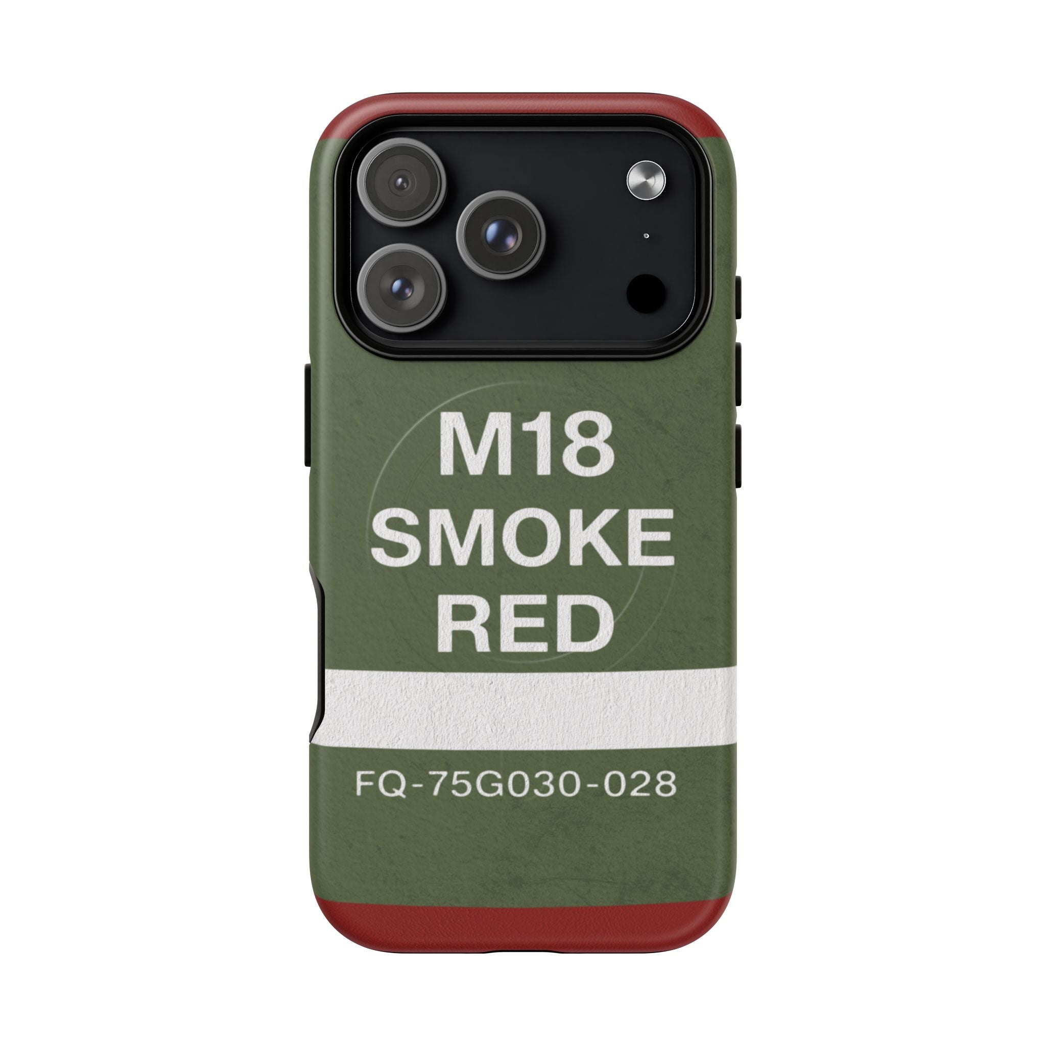 MagSafe® Compatible M18 Smoke Red Tough Phone Case — Military Green Protective Cover