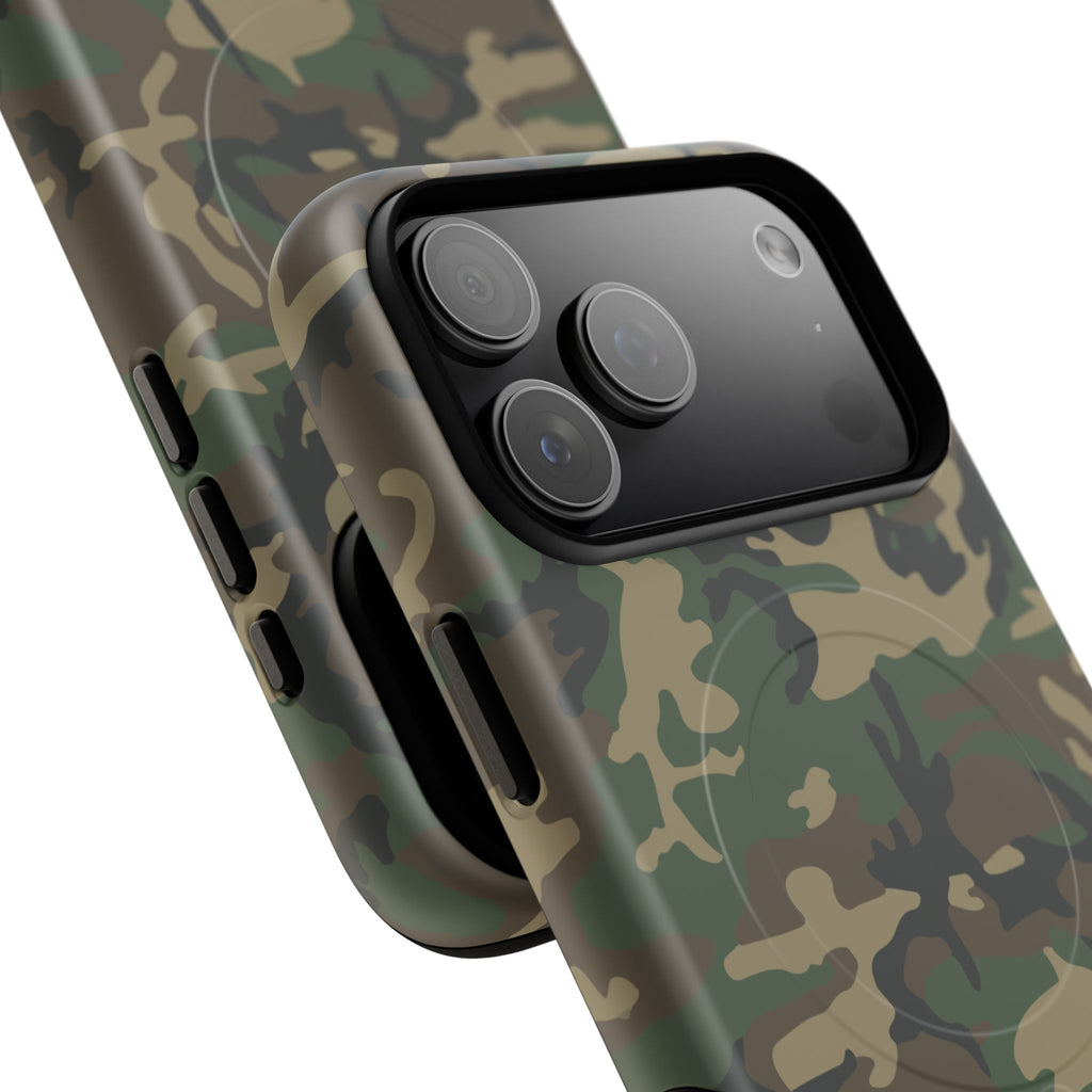 MagSafe® Compatible Tough Phone Case – M81 Woodland Camo | Rugged Military-Style Cover