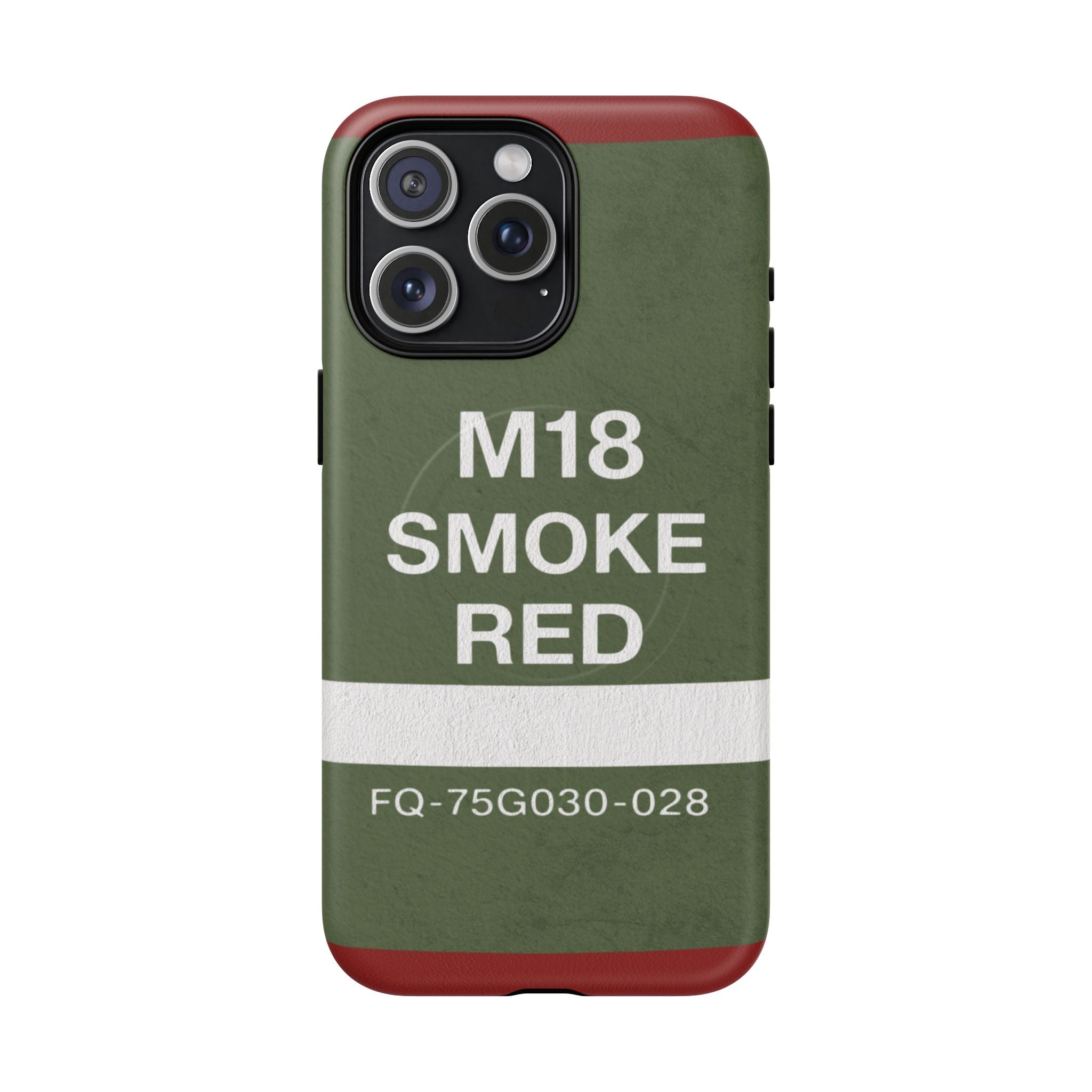 MagSafe® Compatible M18 Smoke Red Tough Phone Case — Military Green Protective Cover