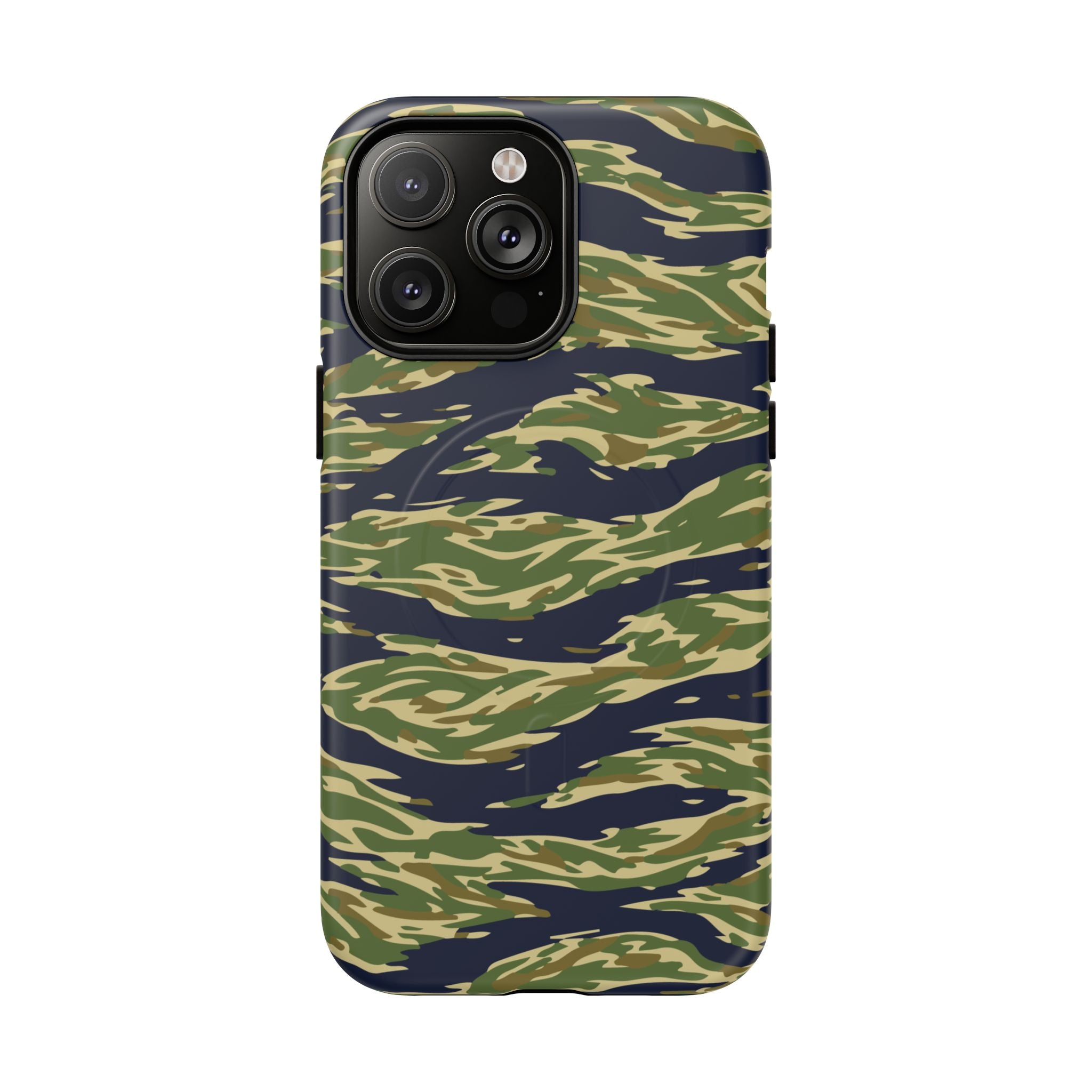 MagSafe® Compatible Tiger Stripe Camouflage iPhone Case – Matte Protective Military Camo Cover
