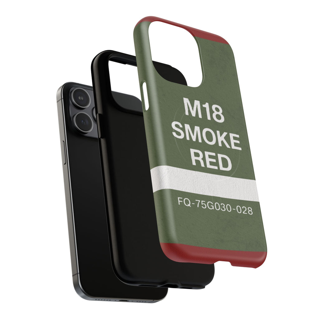 MagSafe® Compatible M18 Smoke Red Tough Phone Case — Military Green Protective Cover