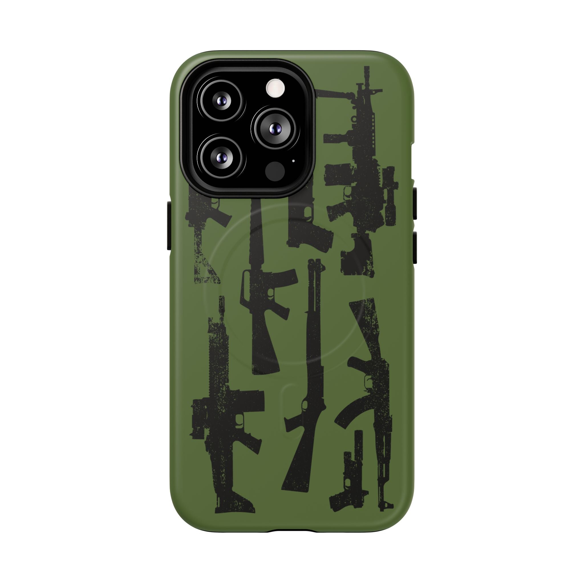 MagSafe Compatible GREEN 'Machine'-Gun iPhone Tough Case