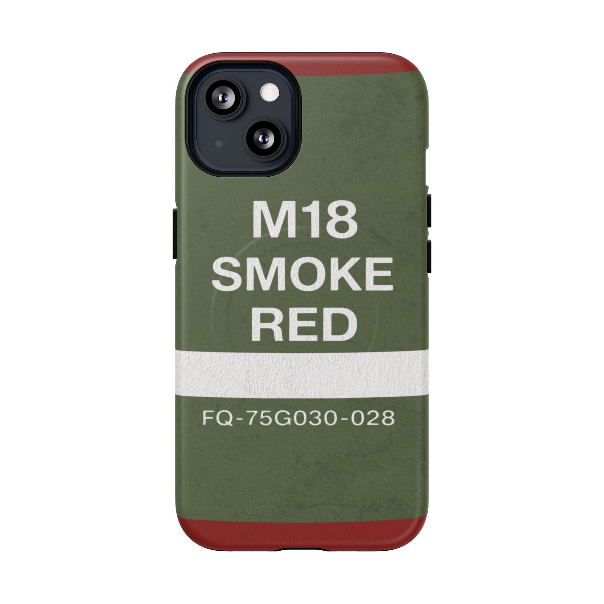MagSafe® Compatible M18 Smoke Red Tough Phone Case — Military Green Protective Cover
