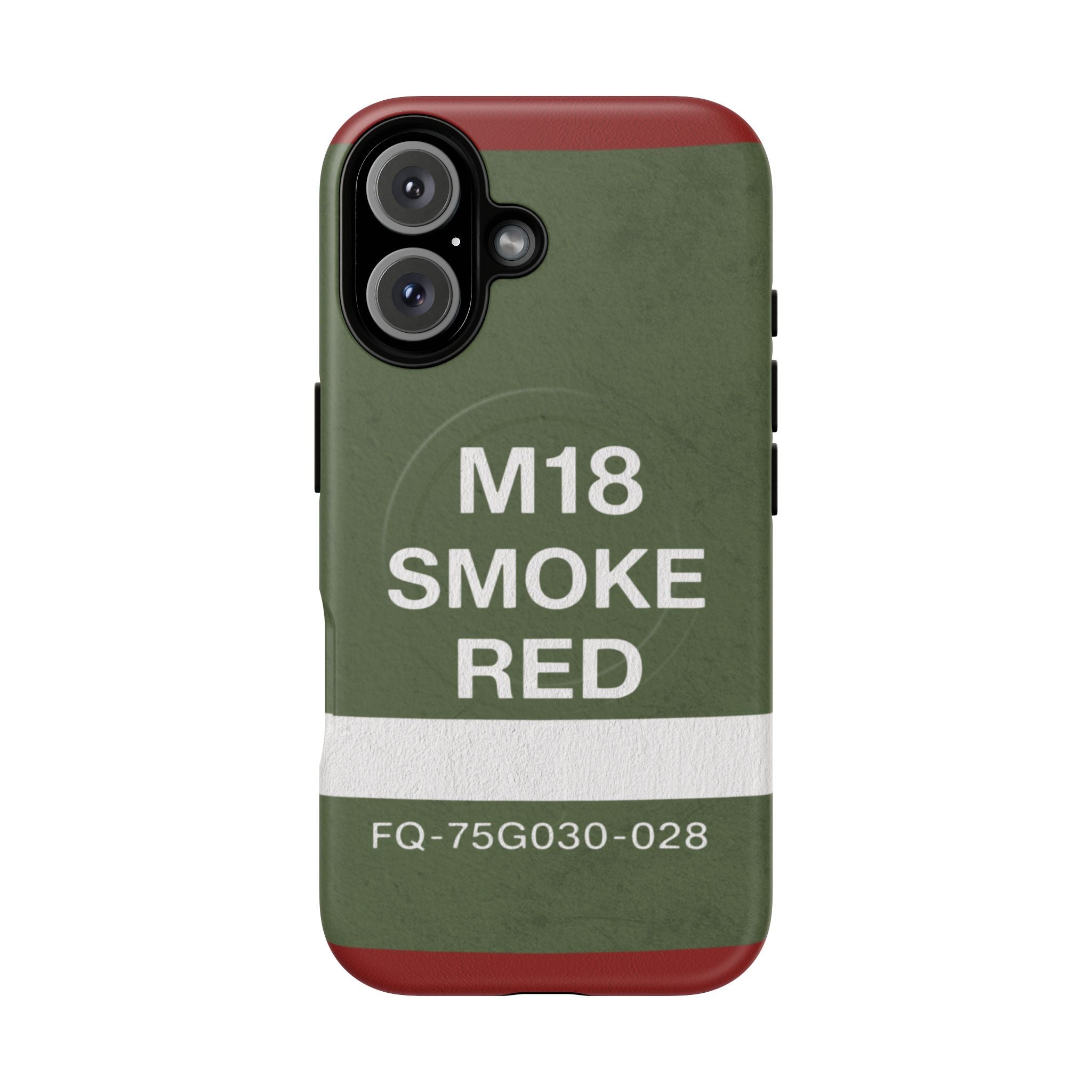 MagSafe® Compatible M18 Smoke Red Tough Phone Case — Military Green Protective Cover