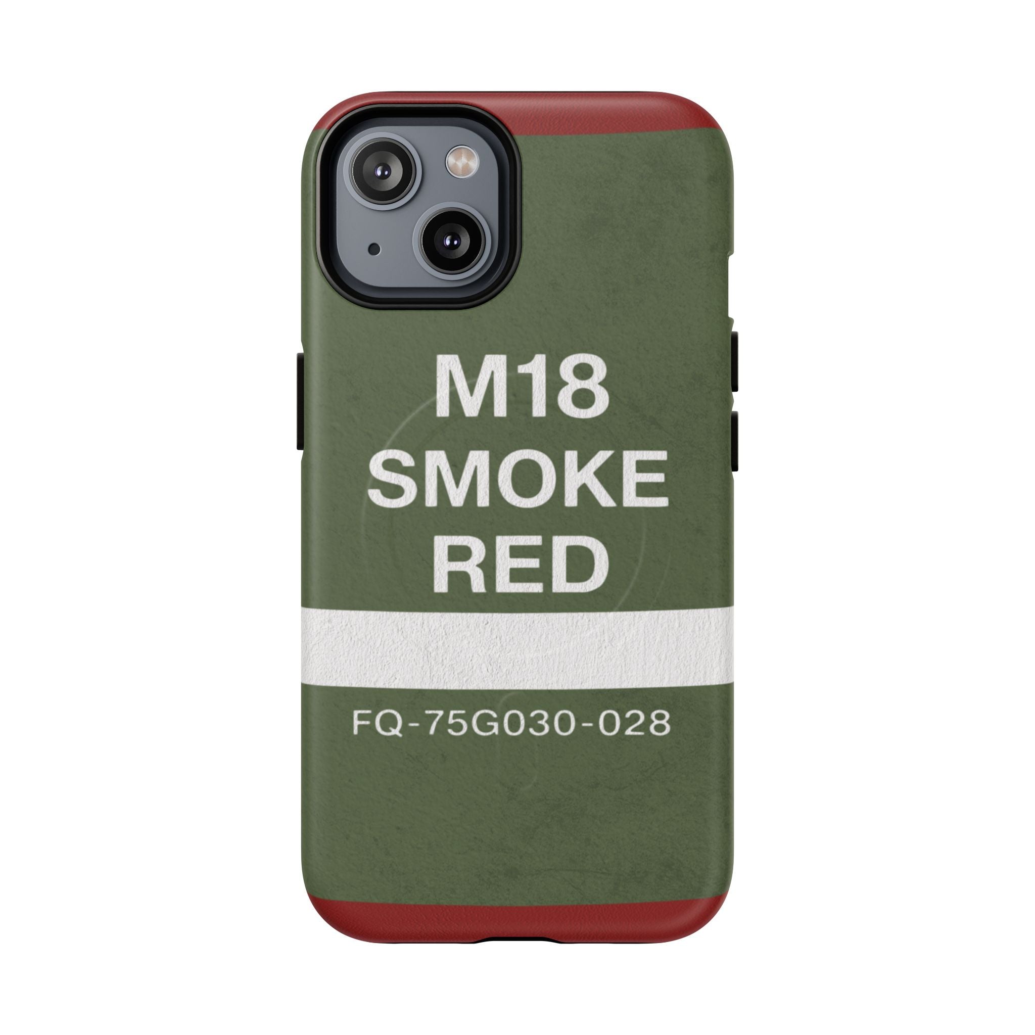 MagSafe® Compatible M18 Smoke Red Tough Phone Case — Military Green Protective Cover