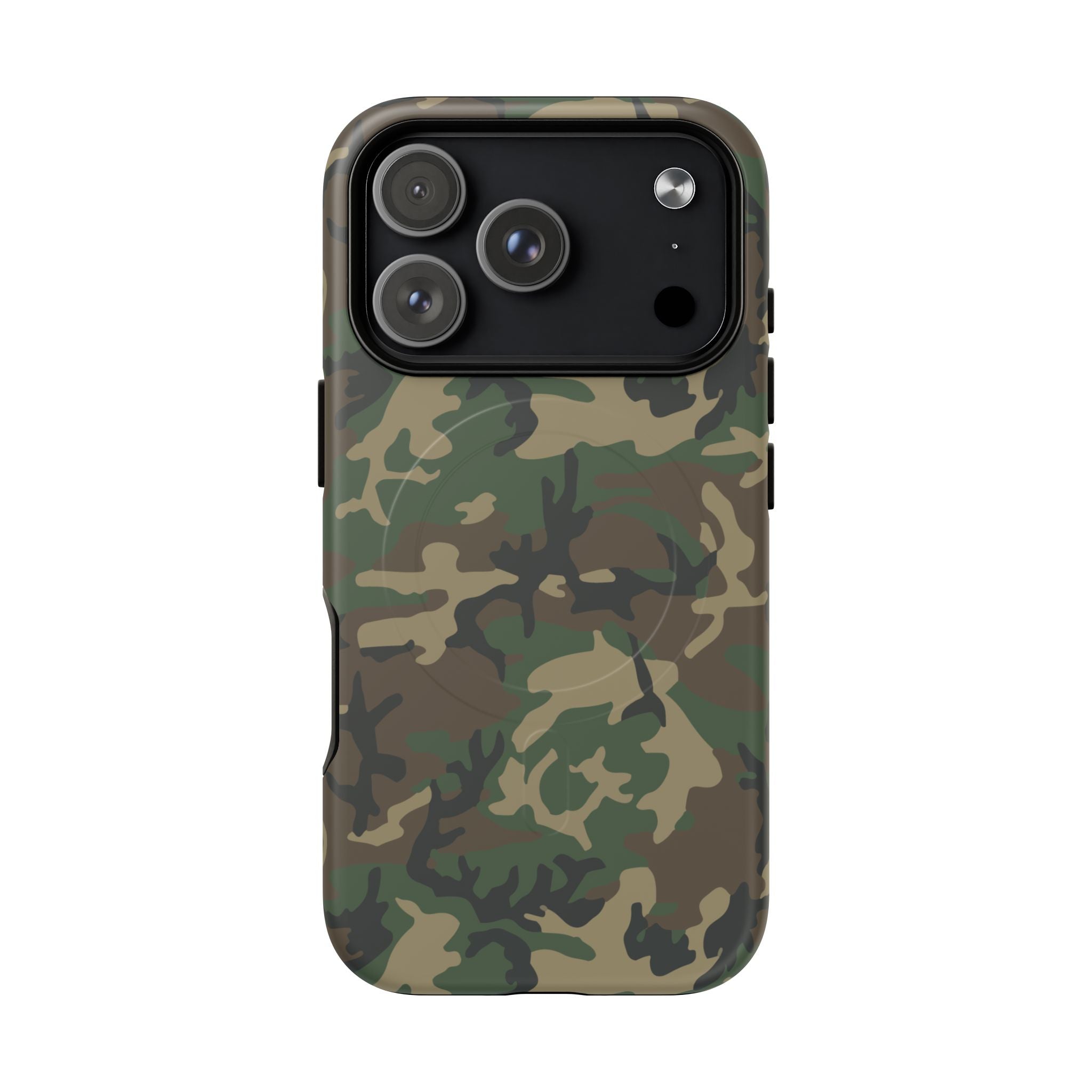 MagSafe® Compatible Tough Phone Case – M81 Woodland Camo | Rugged Military-Style Cover