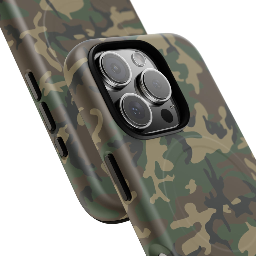 MagSafe® Compatible Tough Phone Case – M81 Woodland Camo | Rugged Military-Style Cover