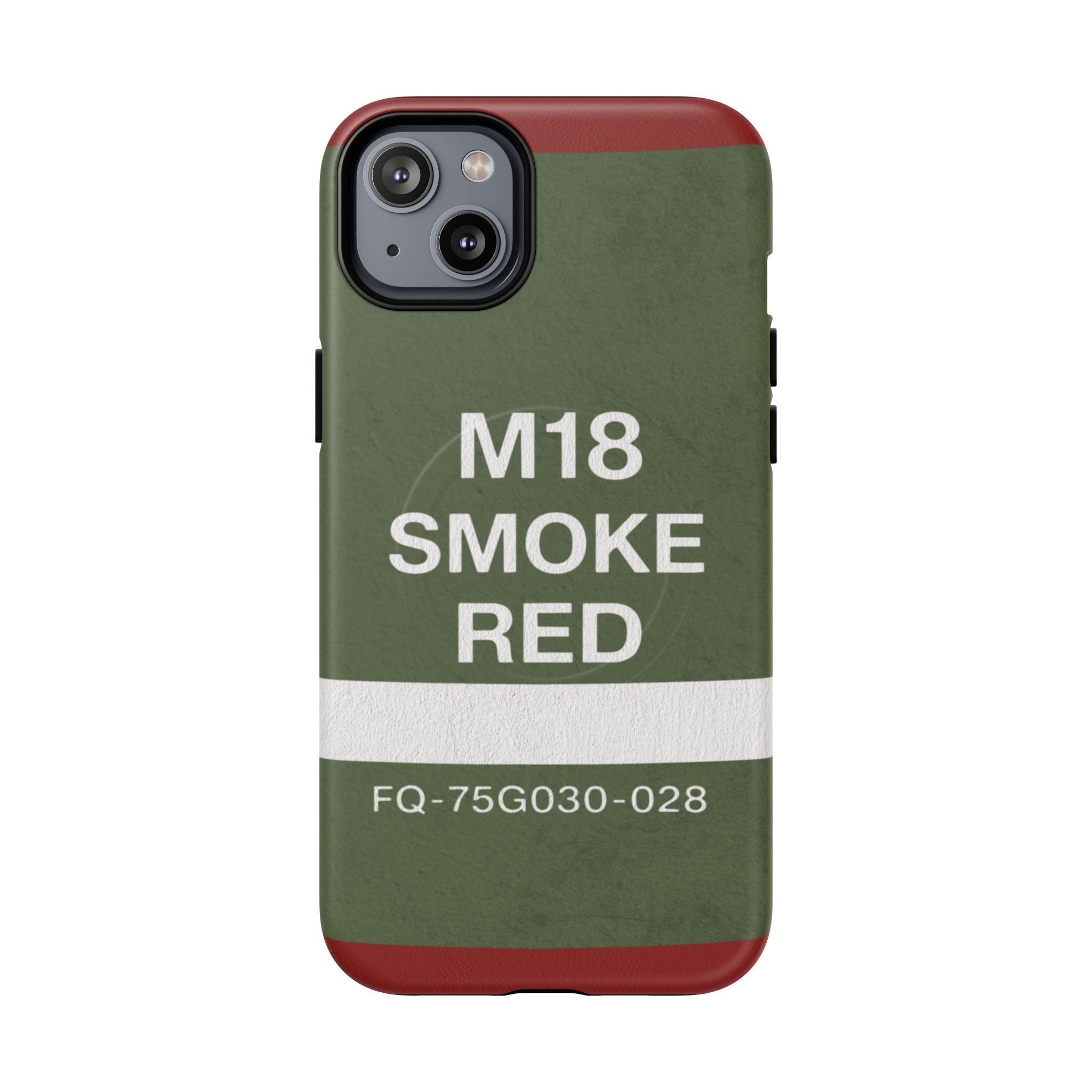 MagSafe® Compatible M18 Smoke Red Tough Phone Case — Military Green Protective Cover