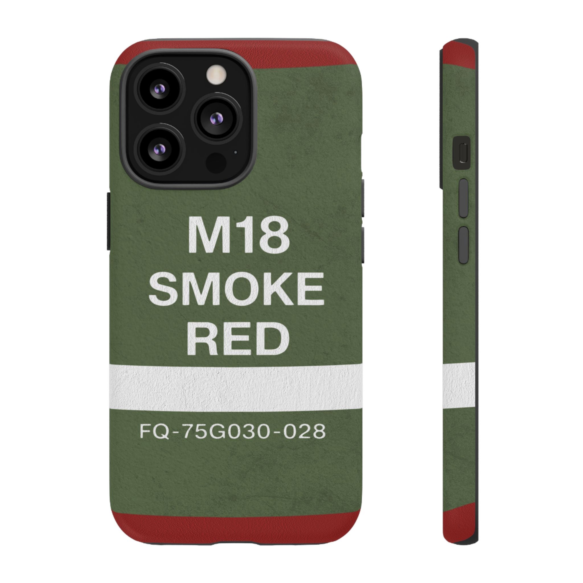 M18 Smoke Red Tough Phone Case | Military-Inspired Dual Layer Protective Cover
