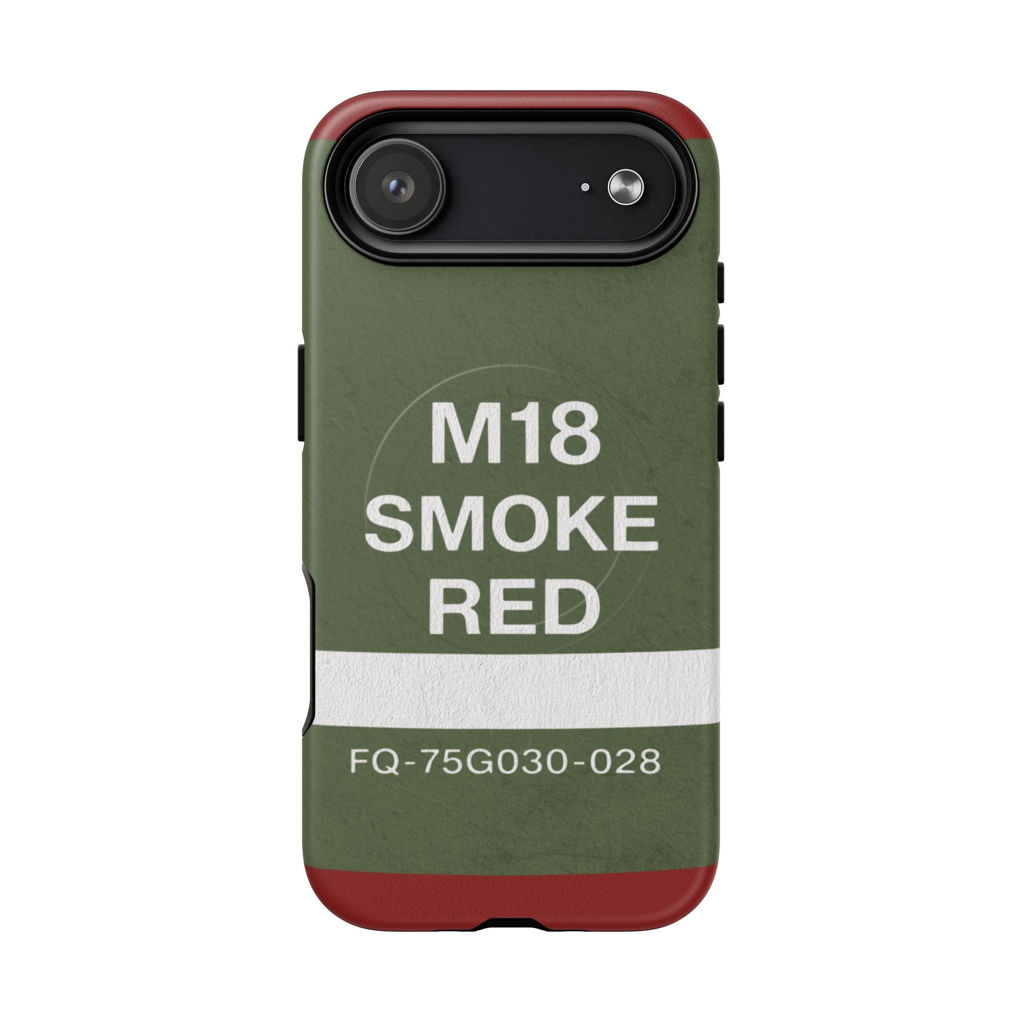 MagSafe® Compatible M18 Smoke Red Tough Phone Case — Military Green Protective Cover
