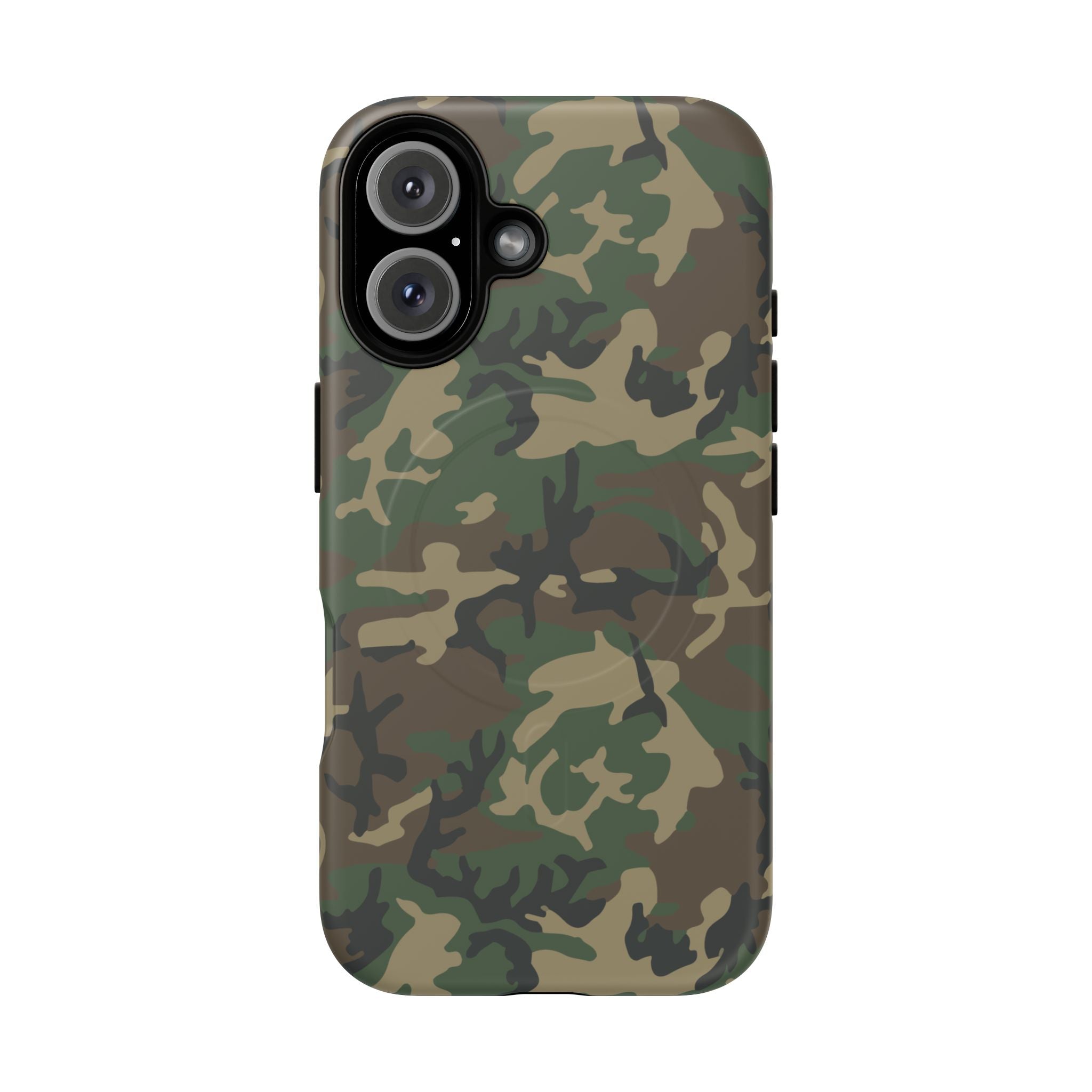 MagSafe® Compatible Tough Phone Case – M81 Woodland Camo | Rugged Military-Style Cover